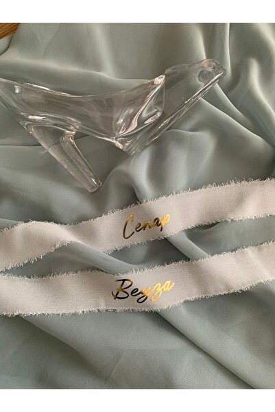 Renna Parıltılı Yazılı Nişan & Söz Yüzük Kurdelesi Kişiye Özel Kumaş Kurdele ...