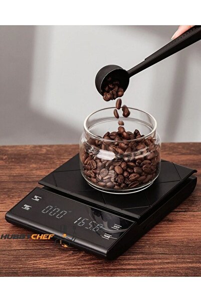 HUBBYCHEF Kahve Terazisi Hassas Zaman Ayarlı Mutfak Tartısı 3kg