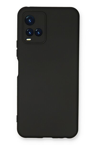 Hatreds Vivo Y33S Uyumlu İçi Kadife Mat Renkli Kamera Korumalı Kılıf - Siyah