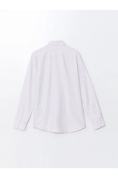 LC Waikiki LCWAIKIKI - Μωβ Slim Fit Dobby μακρυμάνικο πουκάμισο για άνδρες
