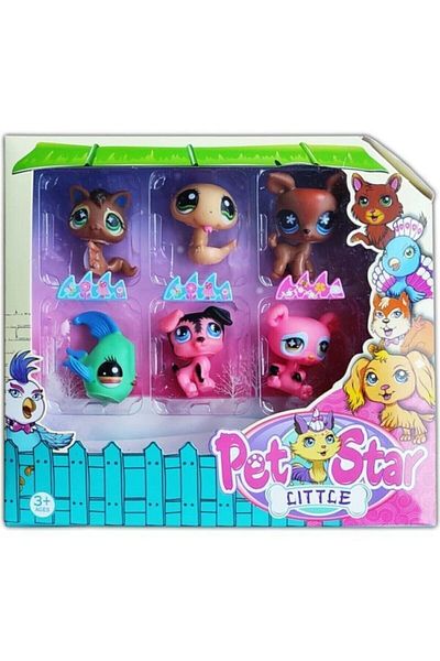 Little Pet Shop Cheerful Minis 6-Piece Minis Family Toy Pet Star 6-Pieces Minis Collection