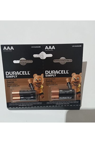 Duracell AAA ince kalem pil 2'' li