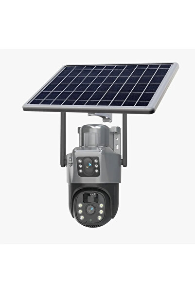 solutions technology Sim Kartla Çalışan 4G 7.5W Solar Dual Lens 4 Mp Çift Kam...