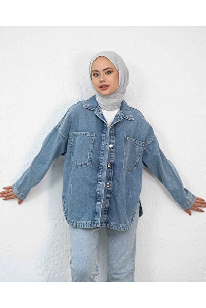 sorisso Jachetă oversize din denim cu detaliu rupt