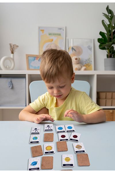 Ceo Design Solar System Themed Wooden Educational Cards: Fun Learning Montessori Toy for Little Explorers