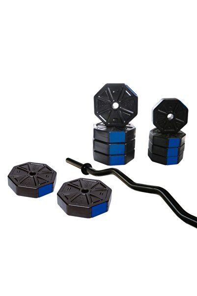 TAN SPOR Tanspor 40kg Z Barlı Dambıl Dumbell Ağırlık Halter Seti Mavi Kapaklı