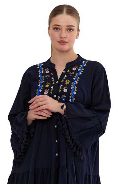 lovebox Shiny Tassel Style Embroidery Embroidered Relaxed Fit Dress - SMR-002