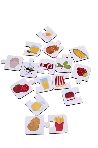 Ceo Design Wooden Double Puzzle Set - the Journey of the Food, Children's Kindergarten and Nursery