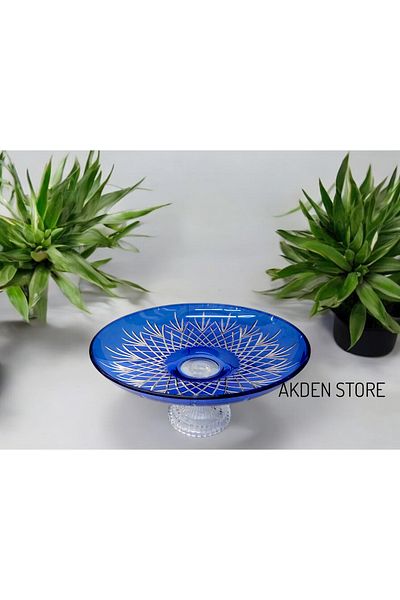 Paşabahçe Standing Handcrafted Decorated Presentation Plate