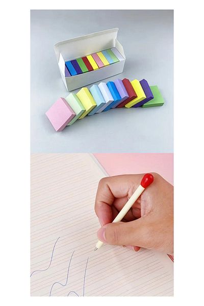 MİNGODAN 1100 Sheets 11 Color Mini Memo Paper and Match Pen Set Perfect for Home School Office Layout