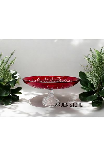 Paşabahçe Standing Handcrafted Decorated Presentation Plate