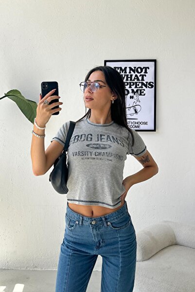 Flaw Wear BDG Jeans Принт Детальний Кроп Топ