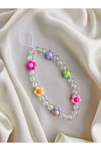 PEONY - peonyofficiall Transparent Janjan Floral Daisy Phone Charm - Bubble Ball Lanyard
