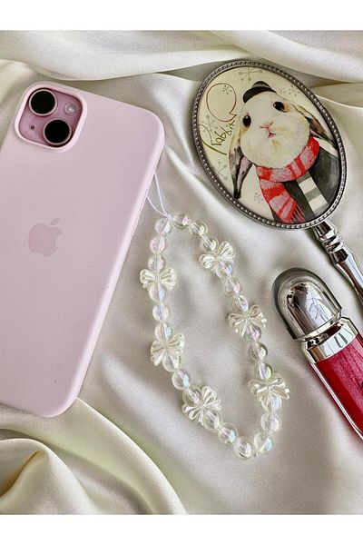PEONY - peonyofficiall Fiyonk Inci Telefon Charmı Janjan Şeffaf Bubble Top Telefon Ipi Çanta Süsü