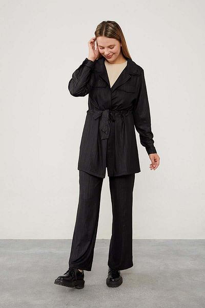 Levidor - Pocket Cover Jacket Set with Tunnel Waist