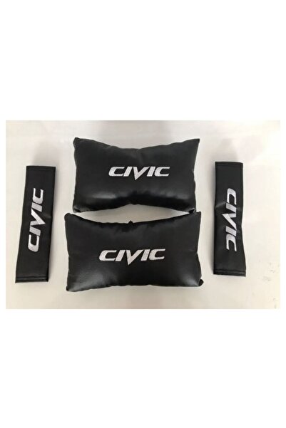imza direksiyon kılıfı Honda Civic Nakışlı Deri 1 Çift Boyun Yastık Ve 1 Çift...