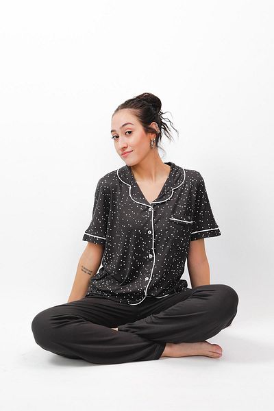 cotonhause Nena Collection - 100% βαμβακερό ελαστικό κοντομάνικο σετ πιτζάμες 4 εποχών 24621