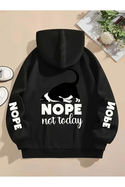 GALASHOP سويت شيرت بغطاء للرأس بتصميم قطة - موديل 61
