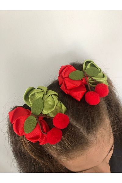 Stil Tasarım Toka 2 Pieces Red Green Buckle with Cherry