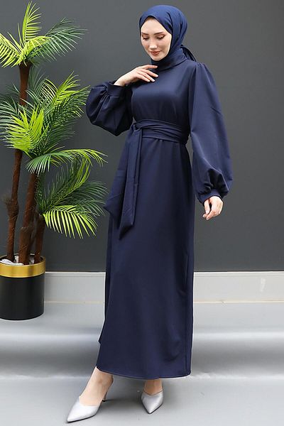 GİZ AGİYİM Navy Blue Erva Crepe Dress