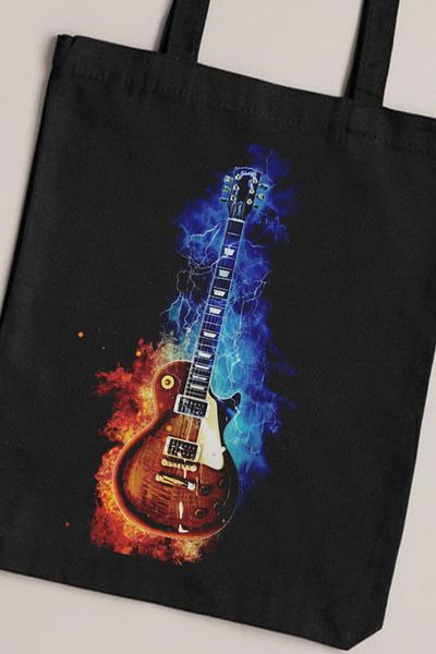 Darkhane Black Unisex Guitar Canvas Bag - Gabardine