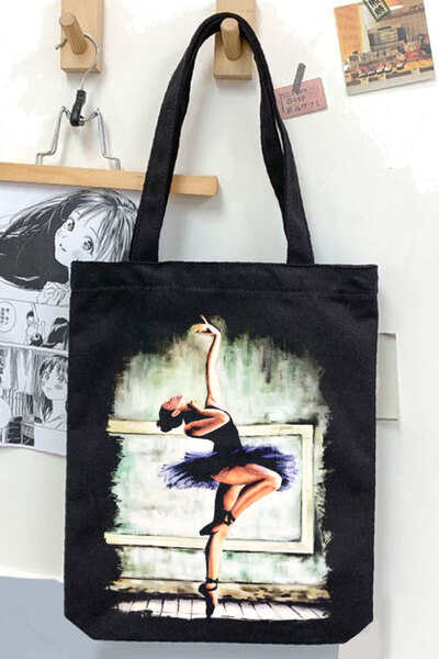 Darkhane Black Gabardine Ballet Unisex Canvas Bag