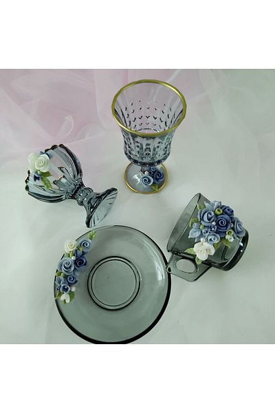 laydahobi Cold Porcelain Floral Colorful Single Cup Set