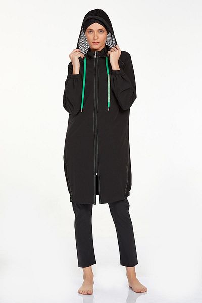 Remsa Mayo Ronına 4579 Μαύρο Μαγιό Hijab - Αποσπώμενη κουκούλα