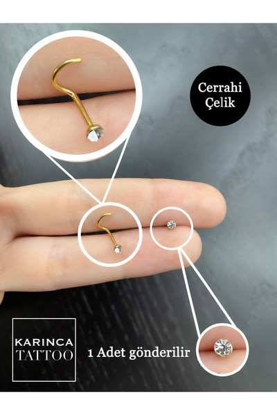 Karınca Piercing Burun Piercingi Cerrahi Çelik Nostril (Karınca Tattoo)