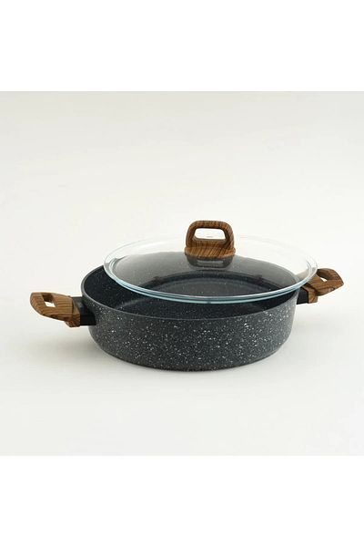 Leydi Natura Marble 26cm Double Granite Pot and Pan Set