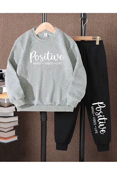 Renna Mood Boys/girls - Positive Mind Vibes Life Printed Sweatshirt and Sweat...