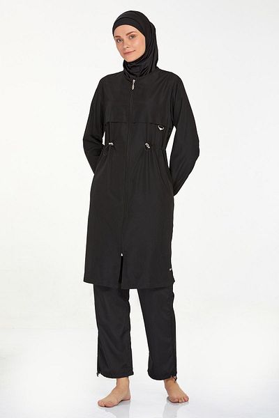 Remsa Mayo Ebony 1413 - Πλήρως κλειστό μαγιό με αλεξίπτωτο μαύρο Hijab