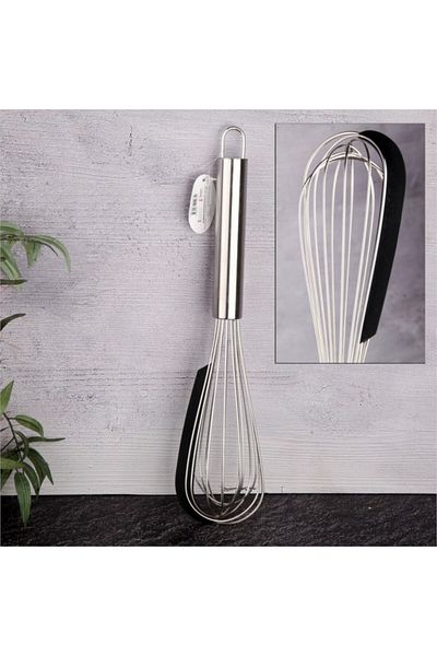 SİHİRLİ AYAKLAR Steel Whisk with Black Mat - Silicone Whisk