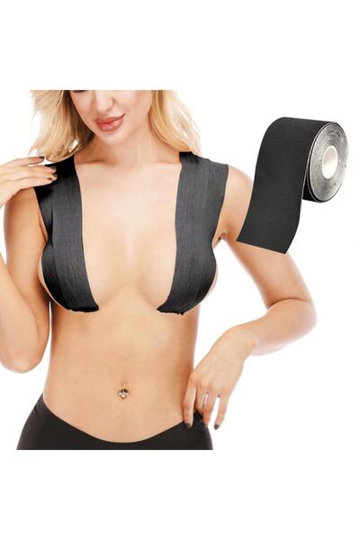 Betülce شريط لاصق مثبت لرفع الصدر باللون الأسود بطول 5 أمتار