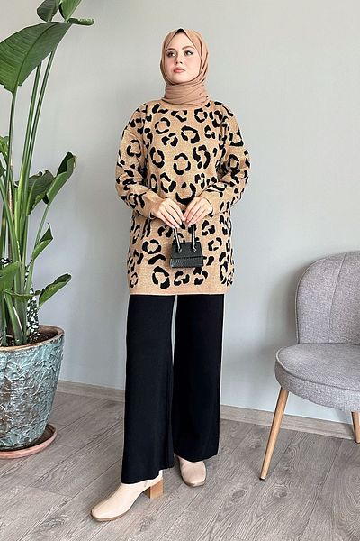 InStyle Pulover de tricotaj cu model Camel Glitter
