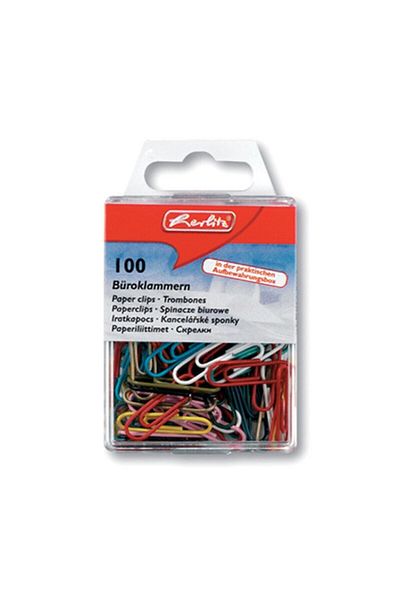 Herlitz 8760811 Model 100 Pieces Colorful Set of Paperclips