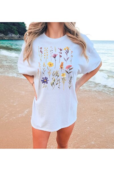 Jose Clothing Μπλουζάκι με στάμπα από οργανικό βαμβάκι Oversize Floral Series - Κοντό μανίκι