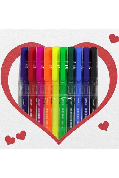 Osaka Set of 10 Yellow Fineliner Pens - Ofk0410