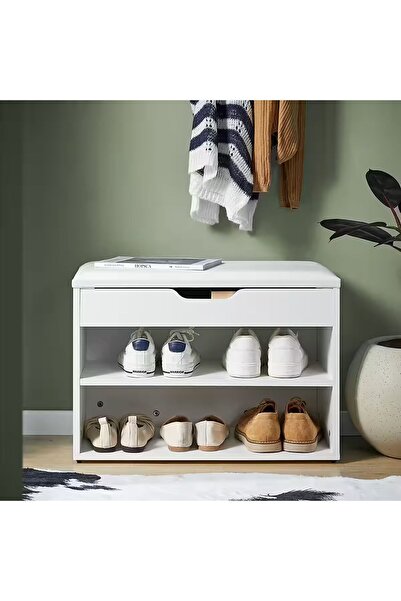 YURKUR MOBİLYA Ayakkabılık ayakkabı rafı oturaklı ayakkabı sandığı