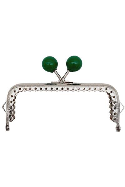 angel çanta aksesuar Angel 10,5 cm Argintiu Metal Verde Clip Portofel dreptunghiular - Bursu Model 2