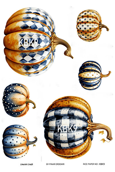 LİNEART سلسلة اليقطين للهالوين - ديكوباج نحاسي KBK9 مقاس 30*42 سم