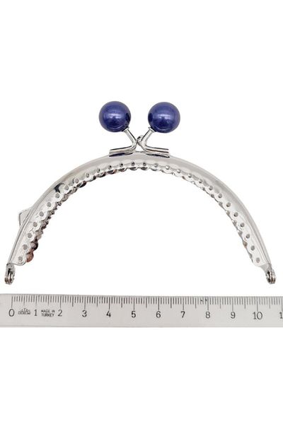 angel çanta aksesuar Angel 10,5 cm Metal argintiu Albastru închis Clip portofel oval - Burse în vrac Model 2