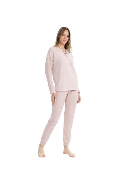 U.S. Polo Assn. BAZA. Polo Assn. Set pijamale pentru femei Pink Melange - 025BCKPT.1BN7NIEC0LY8DE8.EK1123