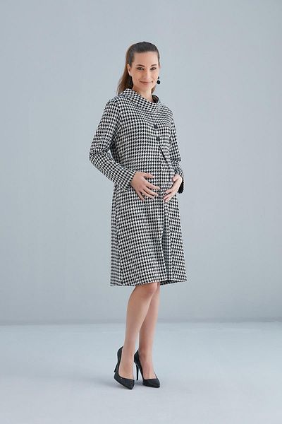LİYACA Regular Maternity Tunic Dress Degaje Collar Crowbar