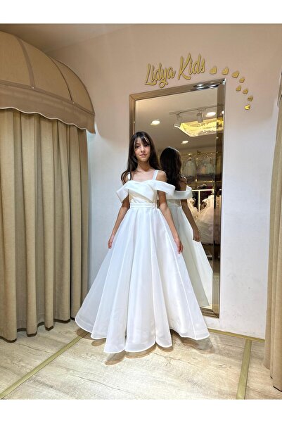 Lidya Kids ORGANZE MADONNA YAKA UZUN ABİYE