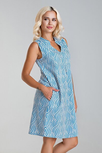 Bold & Young Rochie din bumbac țesut in in - Palton de dama cu imprimeu si buzunar