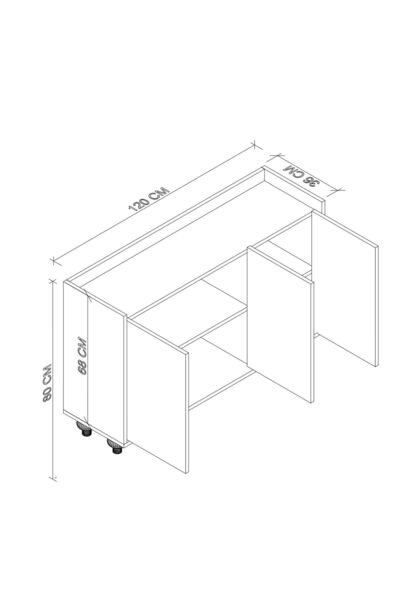 Cool Home Bono Raflı Kahve Köşesi , Çok Amaçlı Dolap , Konsol , Beyaz