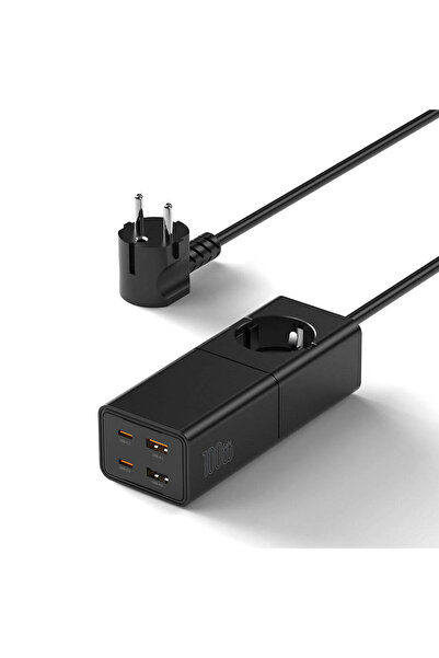 WIWU Akım Korumalı Priz Wiwu Wi-S004 GaN Tech Type-C ve USB Portlu Uzatma Kab...