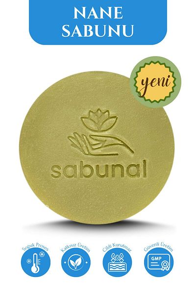 sabunal Menthol Mint Soap 4 Pieces - Refreshing Oily Skin and Hair Cleansing Soap