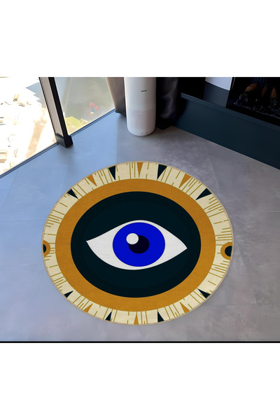 Rugs Modern Halı Μοντέρνο διακοσμητικό χαλί με μαύρο θέμα, μοτίβο μπλε ματιών...